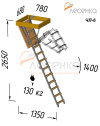 Комбинированная чердачная лестница ЧЛ-06 700х800 - превью фото 2