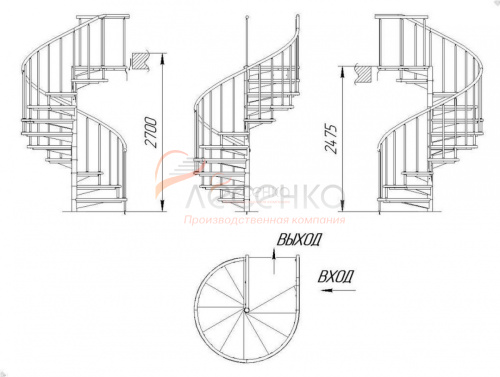 Винтовая лестница ЛЕС-1,8 - фото 4
