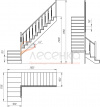 Деревянная межэтажная лестница ЛЕС-08 - превью фото 3