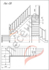 Деревянная межэтажная лестница ЛЕС-08 - превью фото 2